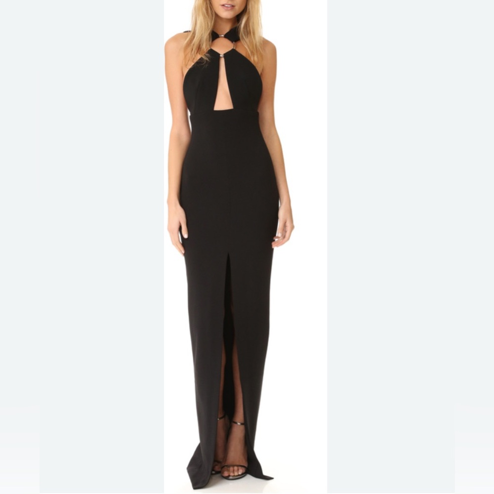 Solace London Black Backless Dress